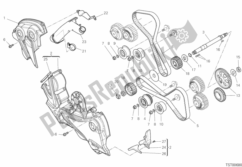 All parts for the Timing System of the Ducati Diavel 1260 Thailand 2019